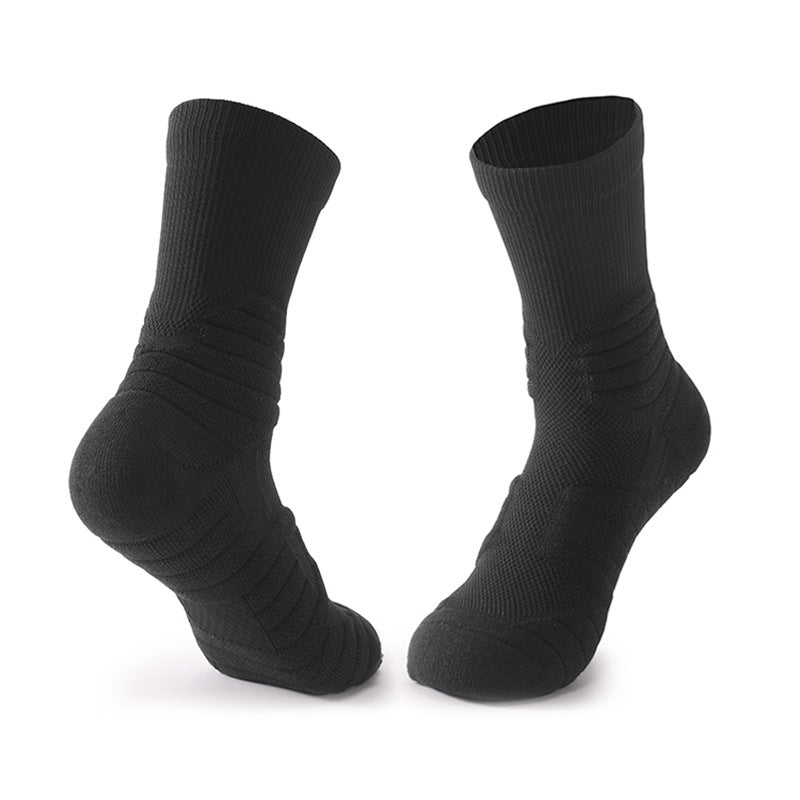 Essential non-slip breathable mid-tube towel socks for basketball