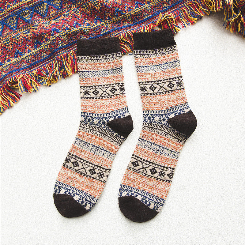 Men's Small Diamond Shaped Quarter Wool Socks