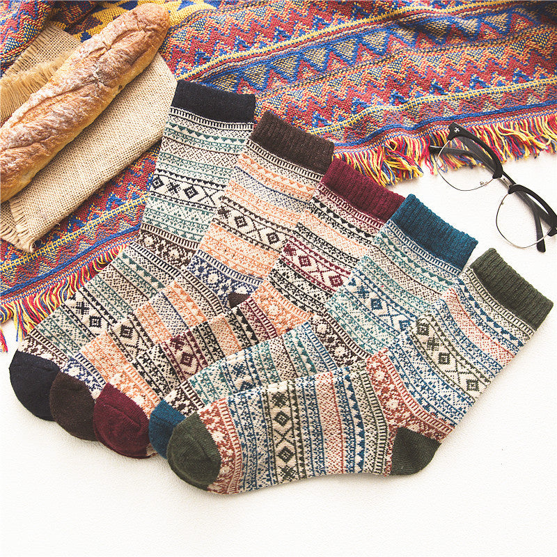 Men's Small Diamond Shaped Quarter Wool Socks