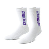 Thickened Crew Length white basketball socks with letters