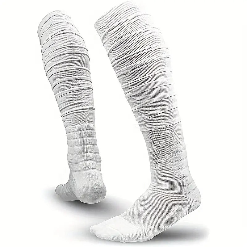 Extra Long Soccer Socks - Knee-High Cotton Socks with Ankle Support