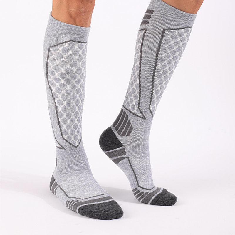 Thick Padded  Merino Wool Skiing Over The Calf Socks | 1 Pair
