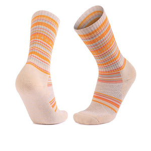 Apricot merino wool thick sole hiking socks with stay-put fit and hotspot prevention for long-distance trekking