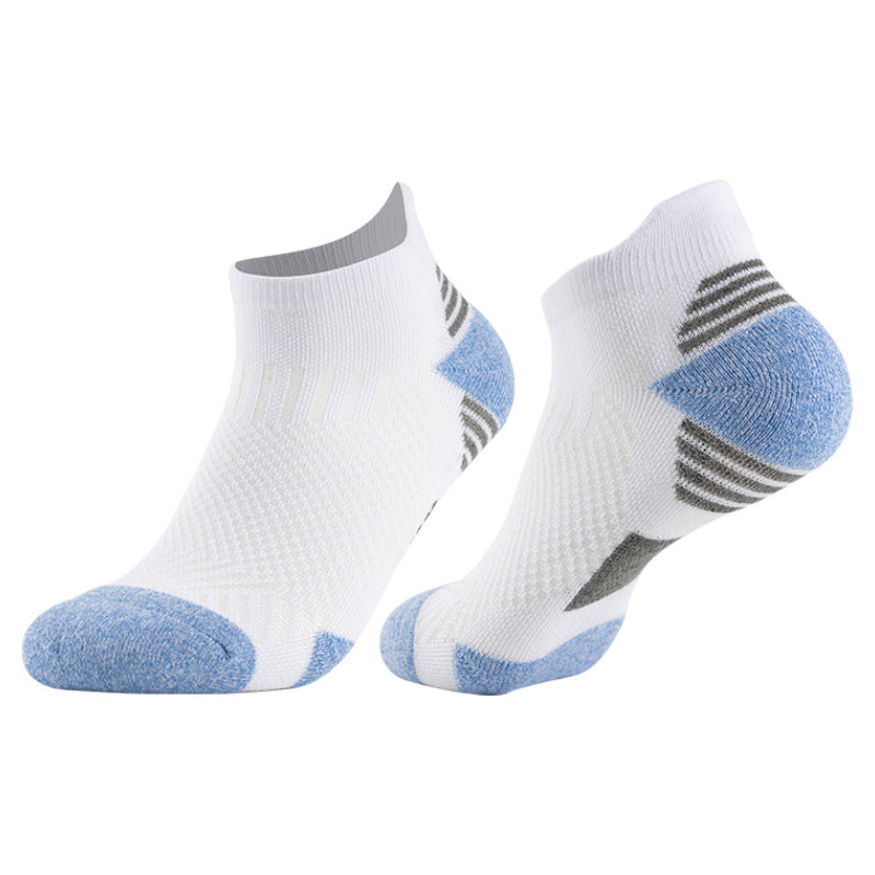 White breathable tennis ankle socks with 78.5 percent cotton for superior moisture-wicking and comfort